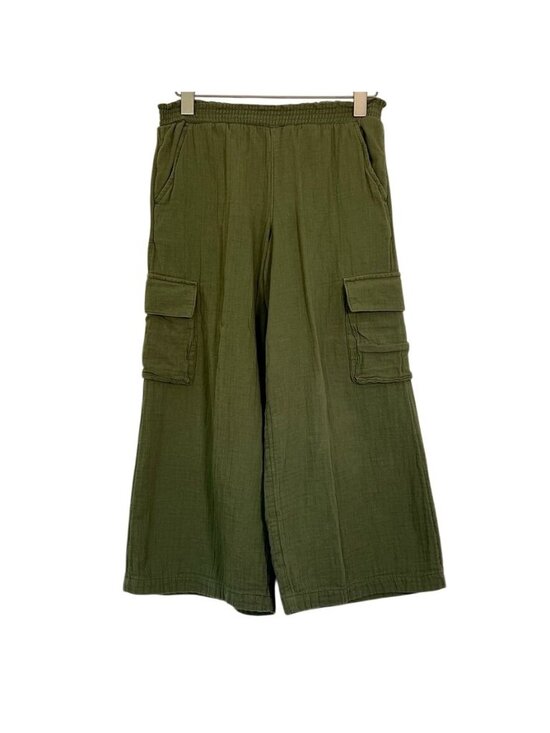 Old Navy Other - Old Navy Girls Sz M (8) Gauzy Cotton Wide Leg Pants Olive Green Beachy Vacation